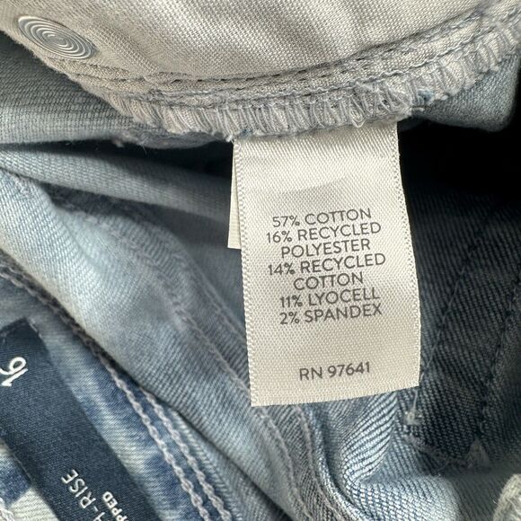 J Jill Jeans Womens 16 High Rise Cropped Tie Dye Island Blue Denim Coastal NEW - Picture 8 of 10